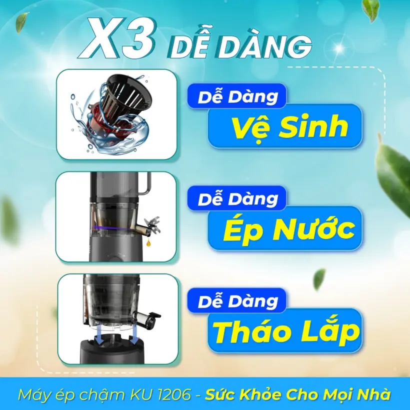 Máy ép chậm KUCHEN KU 1206 màu đỏ - Ảnh 4