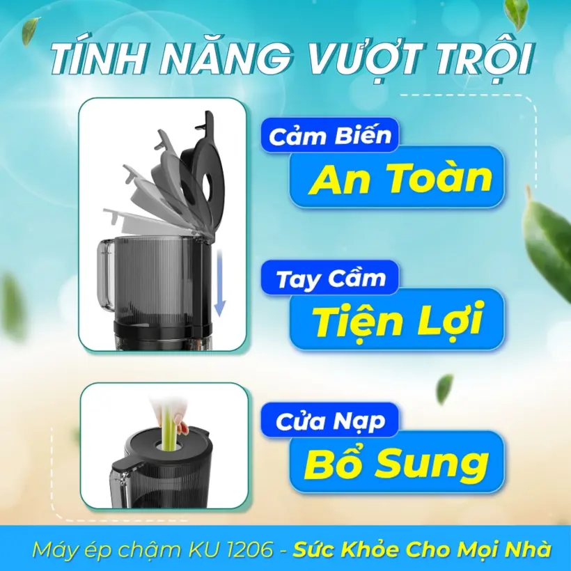 Máy ép chậm KUCHEN KU 1206 màu đỏ - Ảnh 5